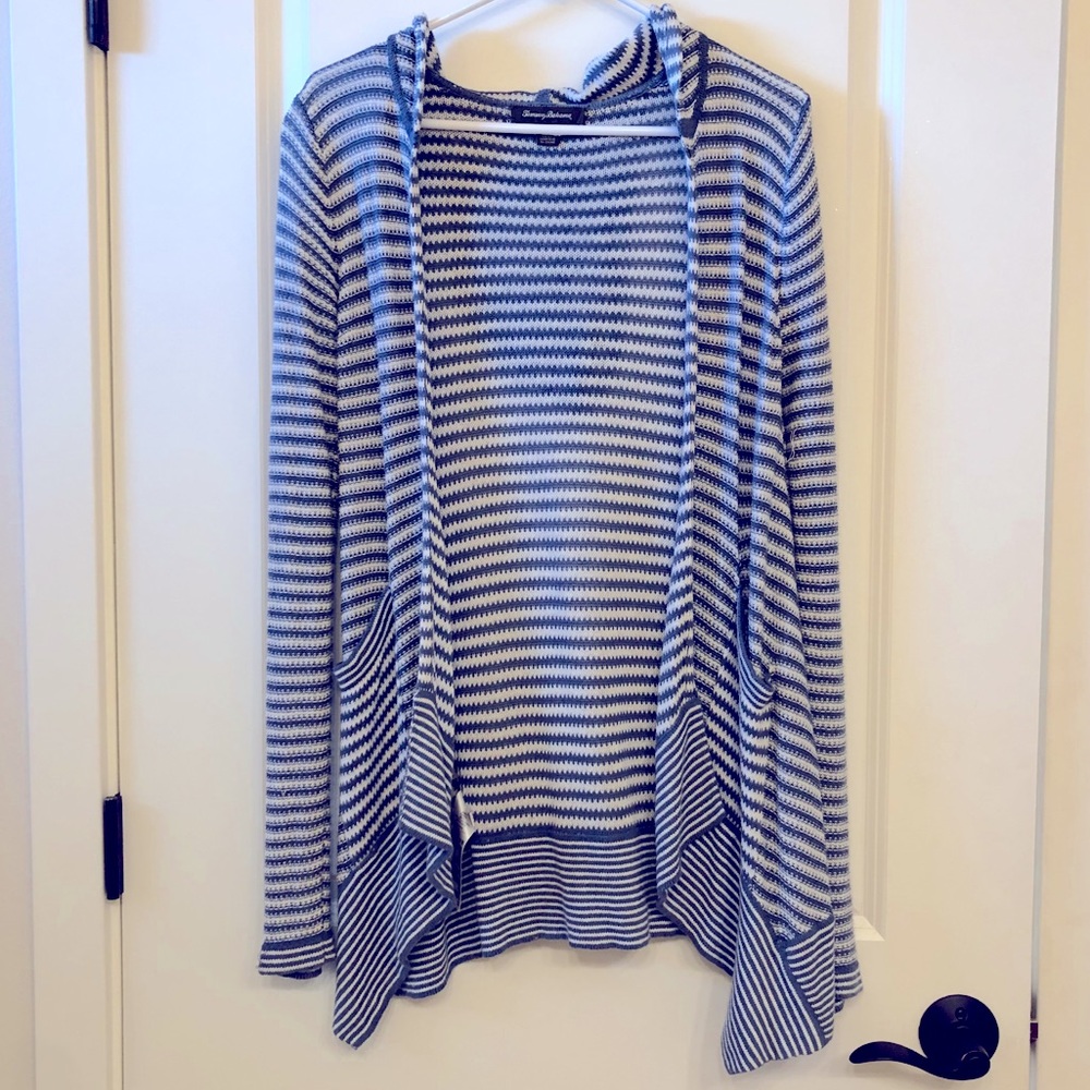 Tommy Bahama Blue Stripe Hoodie Sweater